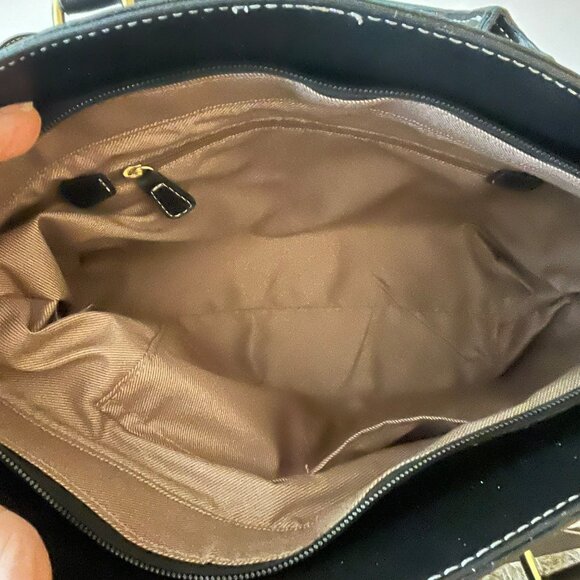 London Fog Stafford Brown Floral Shoulder Bag Satchel Handbag NEW - Picture 9 of 9